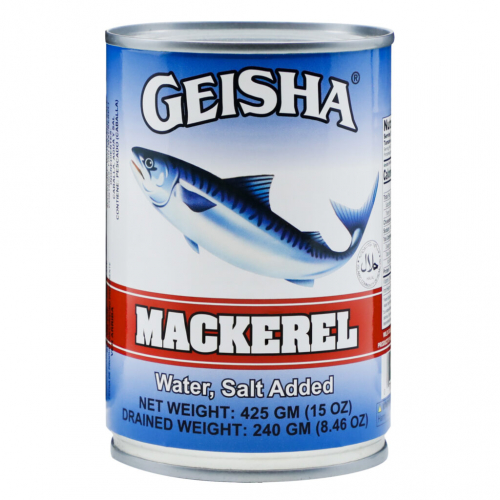 Geisha Jack Mackerel In Water Salt Added 425g